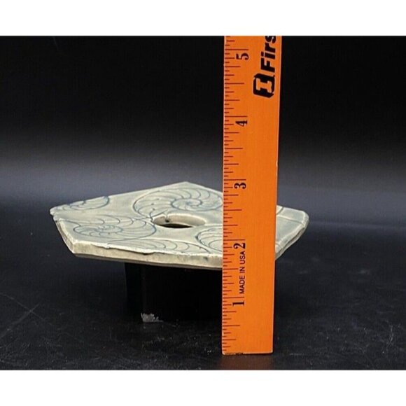 Studio Pottery Ikebana Flower Frog Vase Nautilus Sea Shell Nautical - Picture 4 of 10